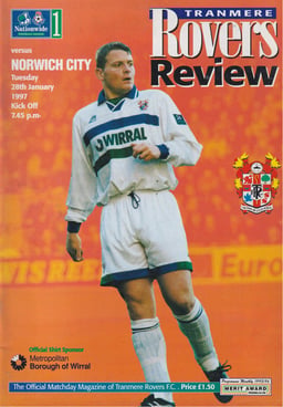 Tranmere Rovers v Norwich City Match Programme 1997-01-28